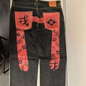 Evisu genes vintage black denim size 38